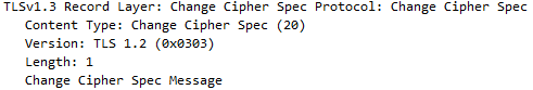 Przykładowy rekord ChangeCipherSpec